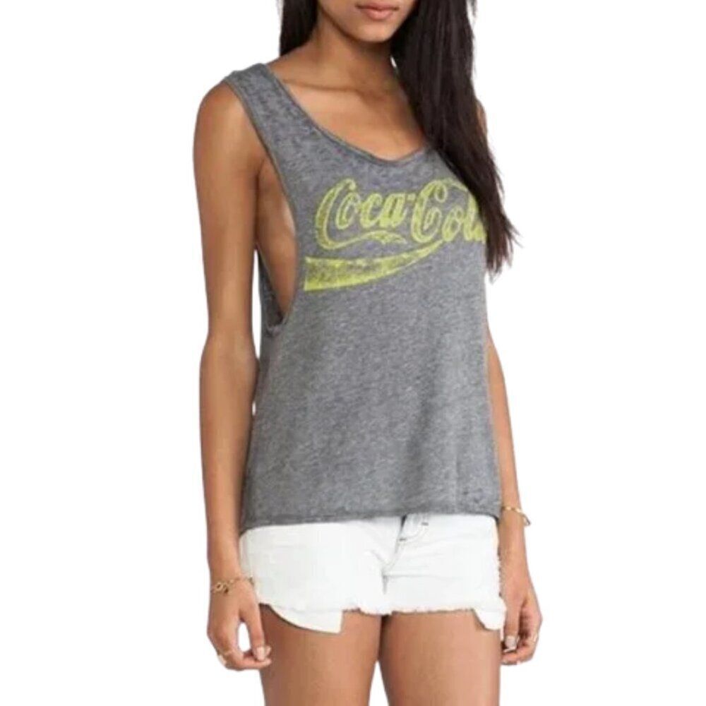 NEW Chaser Gray w/ Neon Green Coca Cola Coke Logo Tank Top Sz. S